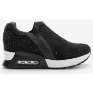  sneakers με εσωτερική πλατφόρμα & στρας 022554 μαυρο