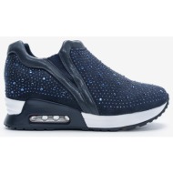  sneakers με εσωτερική πλατφόρμα & στρας 022554 μπλε