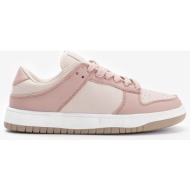  sneakers basic με διχρωμία 022562 ροζ