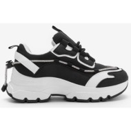  sneakers δίσολα με extra κορδόνι από στρας 022569 μαυρο