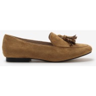  loafers suede με κρόσια 022909 camel