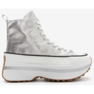  ψηλά platform sneakers μποτάκια 023164 ασημι