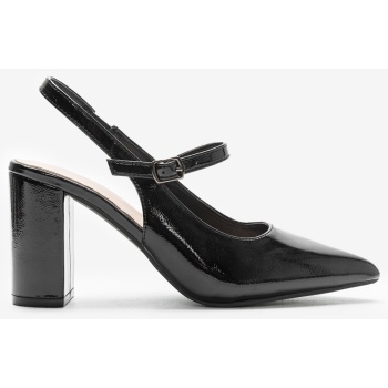 γόβες μυτερές slingback με χοντρό σε προσφορά