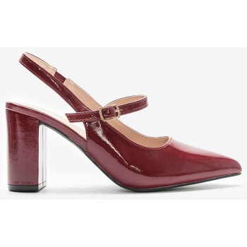 γόβες μυτερές slingback με χοντρό σε προσφορά