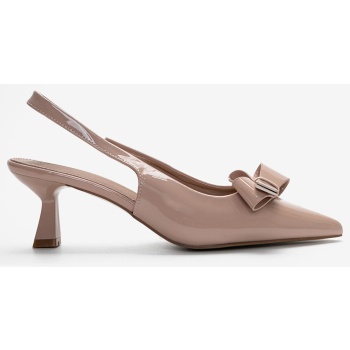 slingback γόβες μυτερές λουστρίνι με σε προσφορά