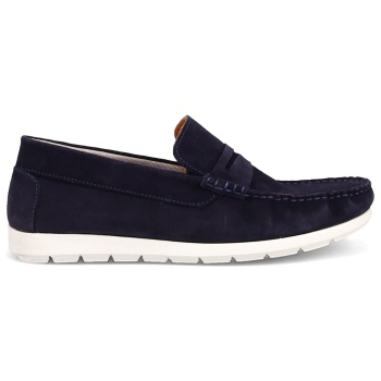 μπλε δερμάτινο σουέντ ανδρικό loafer