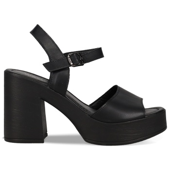 μαύρη δερμάτινη πλατφόρμα