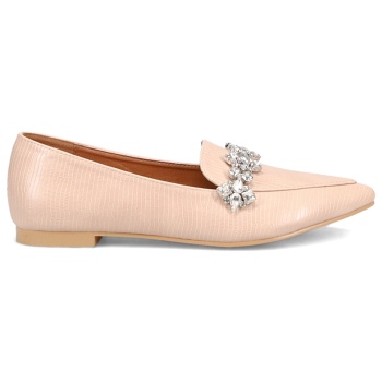 μπεζ μυτερό loafer