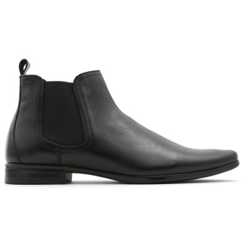 μαύρο δερμάτινο ανδρικό μποτάκι boundain