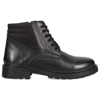 μαύρο δερμάτινο ανδρικό μποτάκι