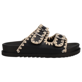 μαύρο footbed σανδάλι