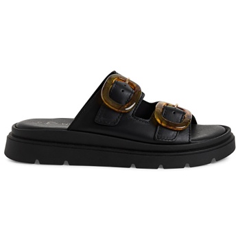 μαύρο δερμάτινο footbed σανδάλι σε προσφορά