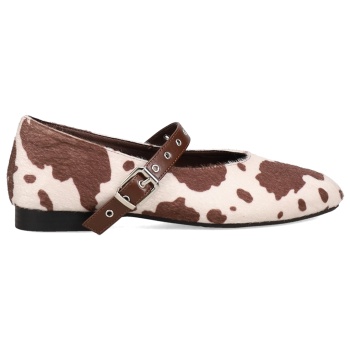 λευκή-καφέ μπαλαρίνα