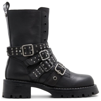 μαύρο δερμάτινο μποτάκι vortexia