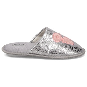 γκρι μεταλλιζέ γυναικεία παντόφλα