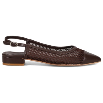 καφέ εξώφτερνη πλεκτή μπαλαρίνα