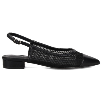 μαύρη εξώφτερνη πλεκτή μπαλαρίνα