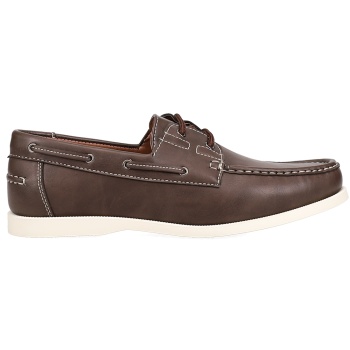 καφέ ανδρικό παπούτσι boat shoe