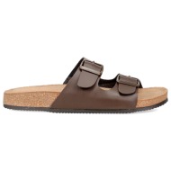  καφέ ανδρικό footbed σανδάλι