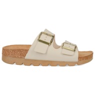  μπεζ footbed σανδάλι