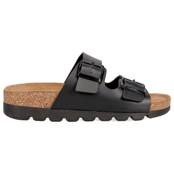 μαύρο footbed σανδάλι