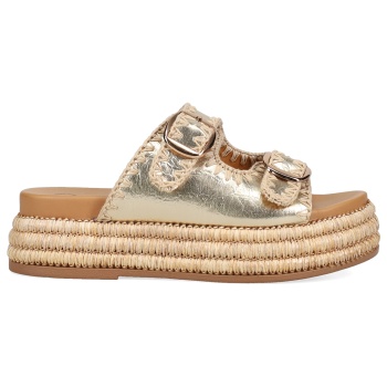 χρυσό flatform σανδάλι