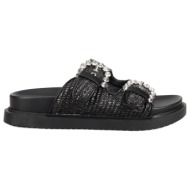  μαύρο footbed σανδάλι