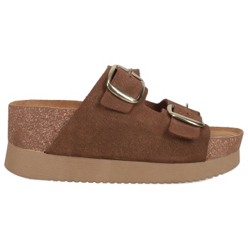 καφέ footbed σανδάλι