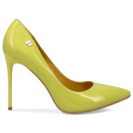  κίτρινη μυτερή γόβα από λουστρίνι