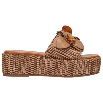 καφέ flatform σανδάλι