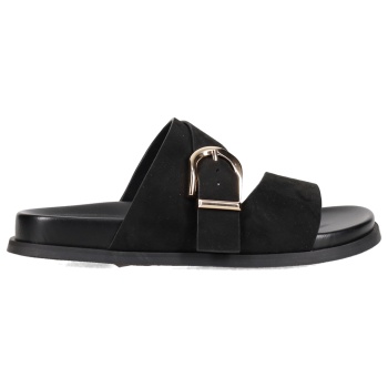 μαύρο footbed σανδάλι