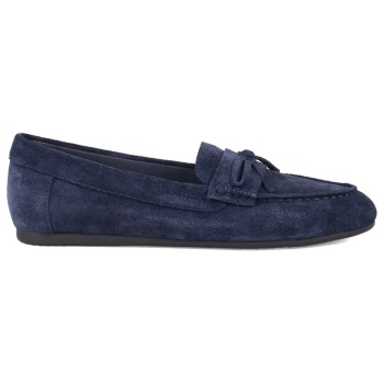 μπλε σκούρο δερμάτινο μοκασίνι