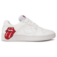  skechers rolling stones lace up leather sneaker w/ perforated quarter 210748-wht λευκό