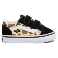  vans old skool v leopard glitter vn0009rcys8-ys8 καφέ