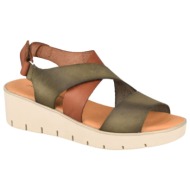  γυναικεία δερμάτινα πέδιλα | υφαντίδης | 123530 | λαδί