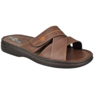  ανδρικές δερμάτινες παντόφλες | υφαντίδης | αερόσολες | 321219 | καφέ