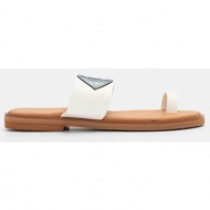  luigi design - flat σανδάλια με διακοσμητικό σχέδιο μάτι απο strass - λευκό