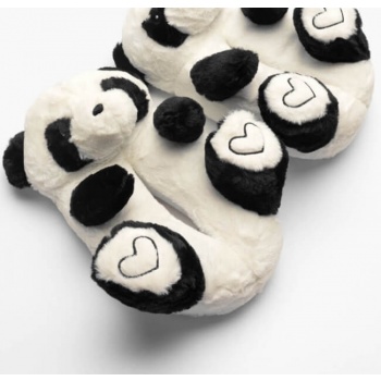 παντόφλες γούνινες με σχέδιο panda  σε προσφορά