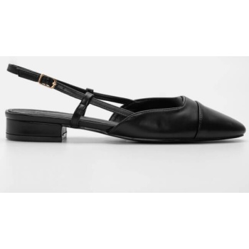 γόβες open heel με τόκα - μαύρο σε προσφορά