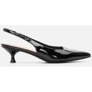  γόβες μυτερές open heel με ιδιαίτερο τακούνι - μαύρο