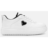  sneakers δίσολα με διακοσμητική καρδούλα - άσπρο+μαύρο