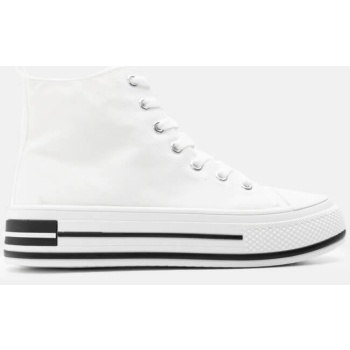 sneakers μποτάκια πάνινα - λευκό σε προσφορά