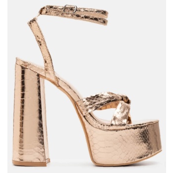 πέδιλα snake print με τακούνι & φιάπα  σε προσφορά