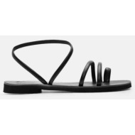  luigi design - flat σανδάλια με λοξά λουράκια - μαύρο