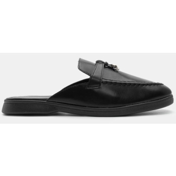 mules loafers με διακοσμητικό - μαύρο σε προσφορά