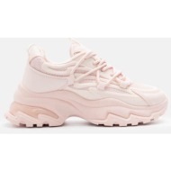 sneakers chunky με δίχτυ - ροζ