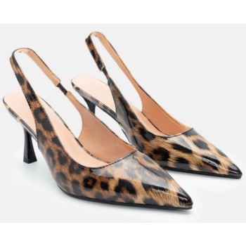 γόβες μυτερές open heel - animal print σε προσφορά