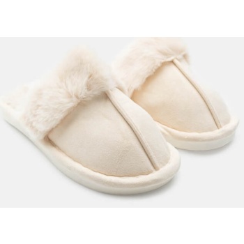 παντόφλες γούνινες με ραφή μποροστά  σε προσφορά