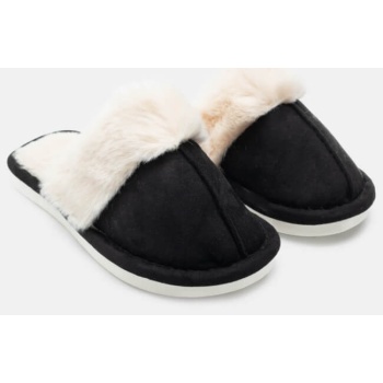 παντόφλες γούνινες με ραφή μποροστά  σε προσφορά