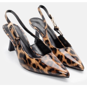 γόβες μυτερές slingback - animal print σε προσφορά